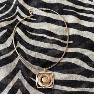 Elegant Silver Swirl Pendant Necklace